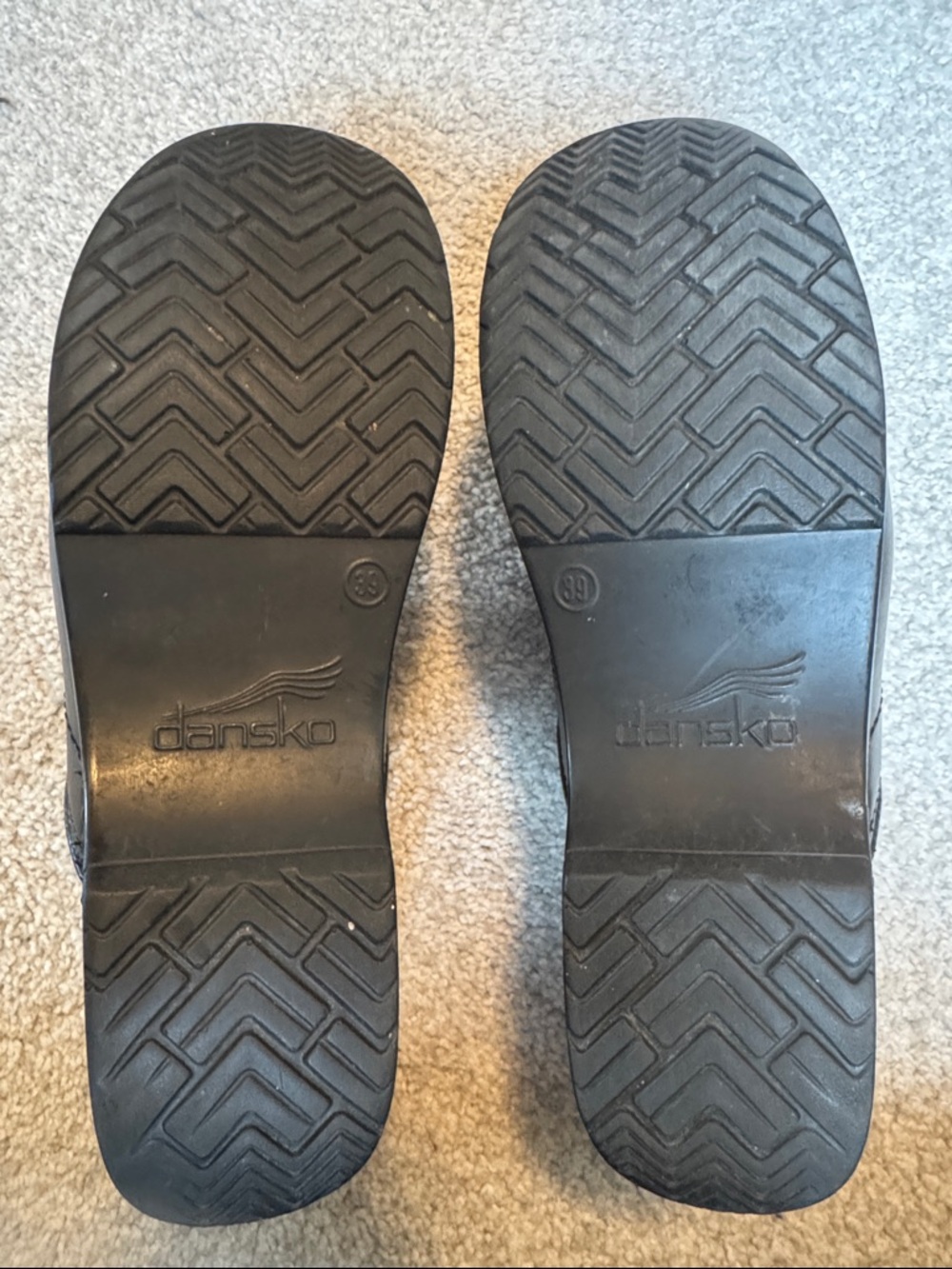 Dansko Black Leather Slip-On Clogs - Picture 4 of 6